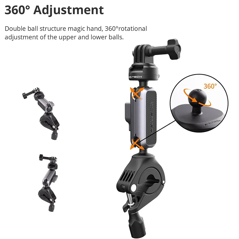PGYTECH CapLock bicicleta motocicleta manillar montaje soporte para DJI OSMO Action 4/3/2, POCKET 3, Gopro Hero 12/11/10/9