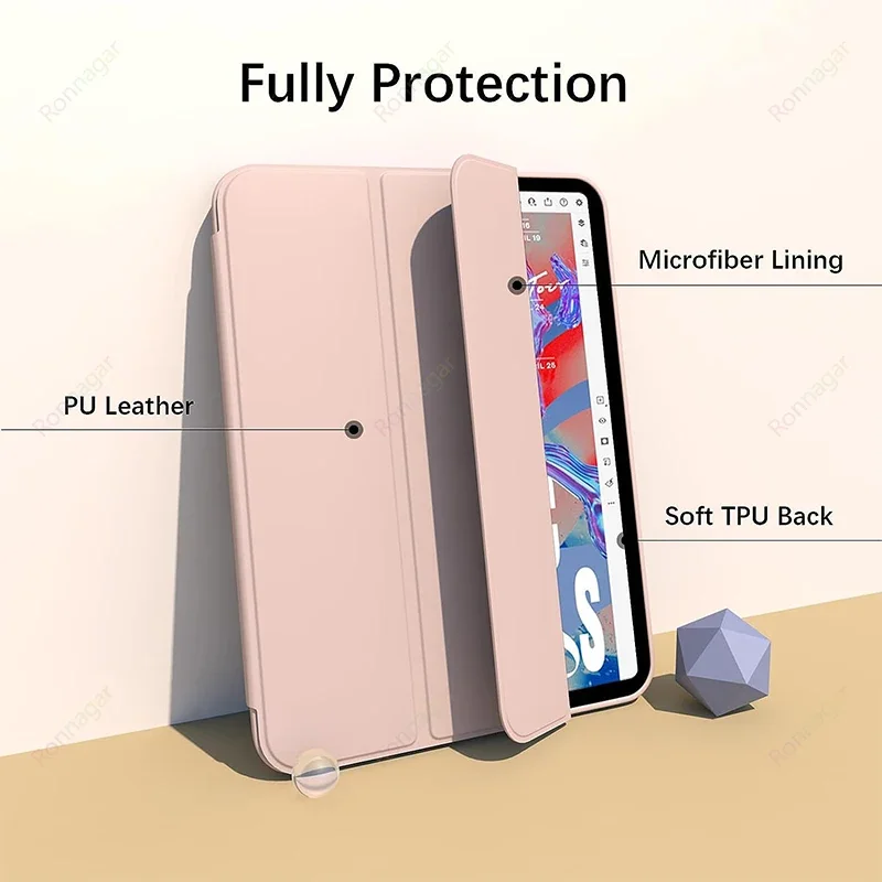 Funda con Ranura para Lápiz para iPad A19 12.ª Gen. 2026, A16 11.ª Gen., 10.ª Gen., Air11 2025, 2024, M3, M2, Pro11, M4, iPad Air4, 5, 10.9, 8, 9.ª Gen., 10.2, 10.5, 9.7
