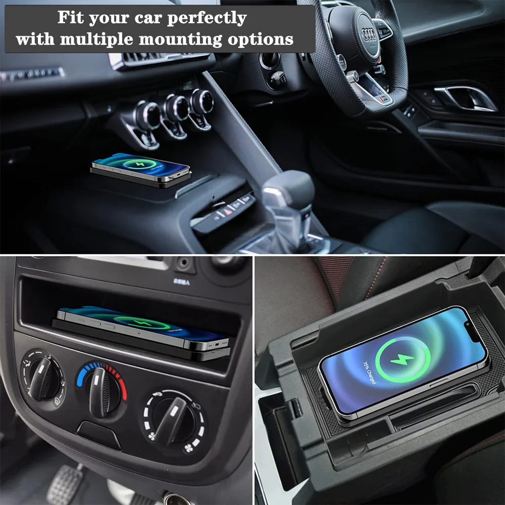 Cargador inalámbrico de coche, almohadilla antideslizante de silicona para iPhone 15, 14, 13, 12, Samsung S24, S23, Xiaomi, almohadilla de carga de inducción rápida para teléfono de coche