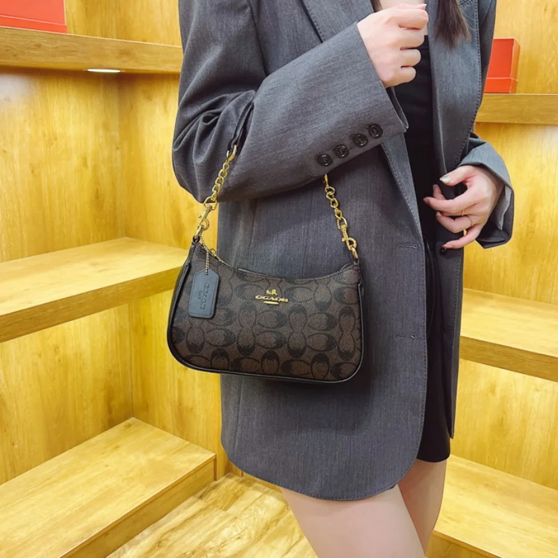 Bolso de hombro de alta gama para mujer, bolso cruzado clásico vintage para mujer, elegante bolso bandolera de cuero de diseñador para mujer