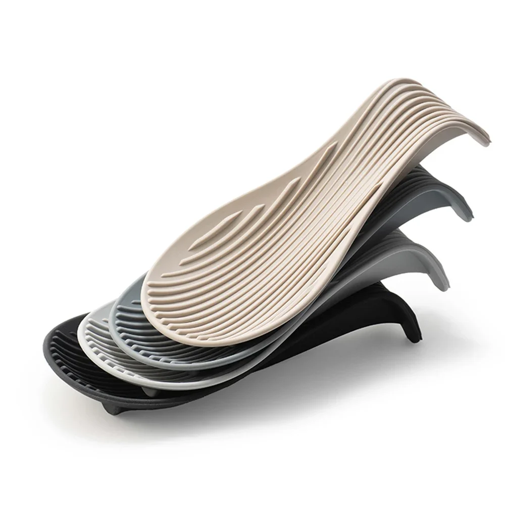 Soporte de cuchara aislado de silicona, resistente al calor Mantel Individual, soporte para cubiertos, herramientas de cocina, 1/4 piezas