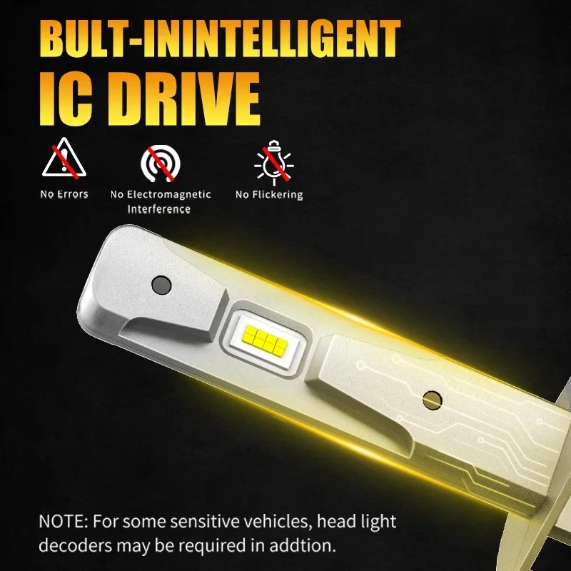 AILEO-luces LED H1 de 200W, 2 piezas, 10000LM, 6000K, minibombilla de diseño inalámbrica para lámpara de coche, Chip 7035 CSP, blanco, Plug & Play