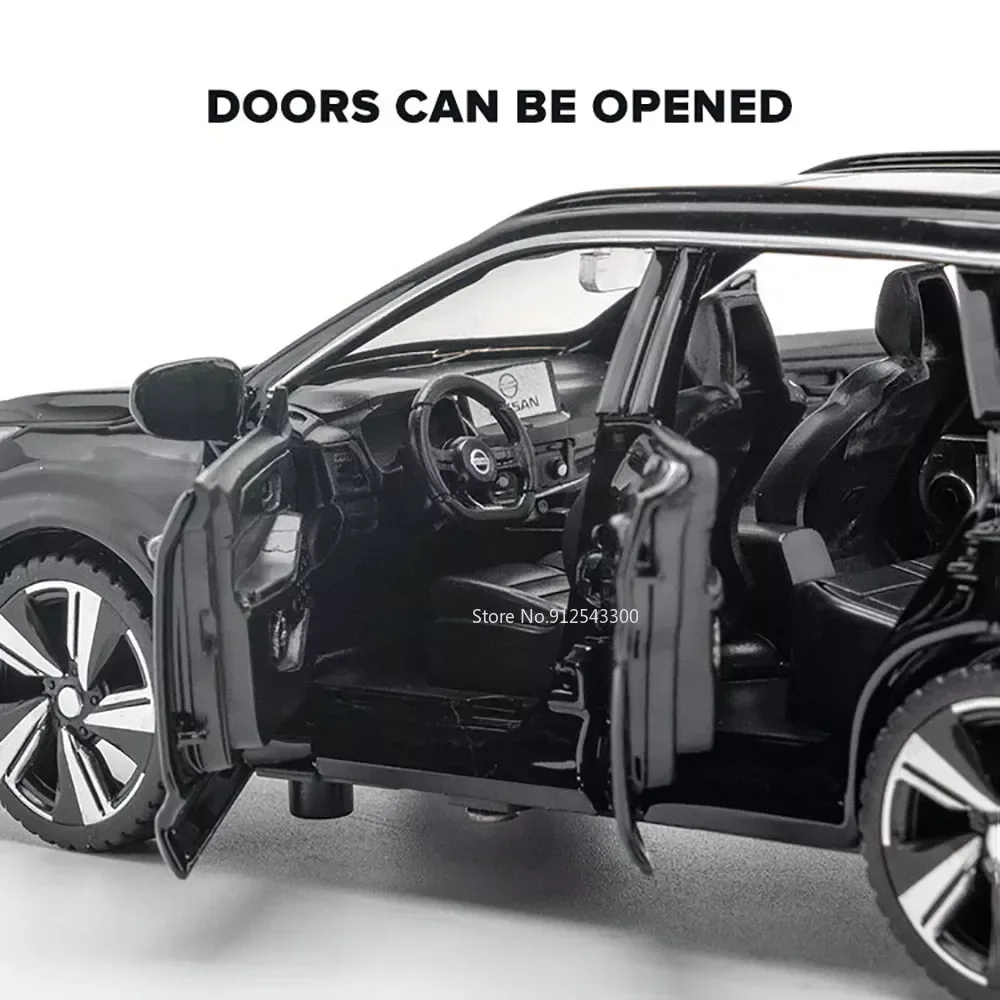 Modelo de coche de juguete x-trail a escala 1/32, vehículo de aleación fundido a presión con luz de sonido, colección de regalos de juguete para Festival para niños