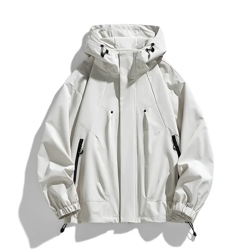 Softshell 8XL chaqueta de hombre cortavientos con capucha gabardina de gran tamaño 6XL 7XL de talla grande impermeable negro Bomber Camping abrigos finos sueltos