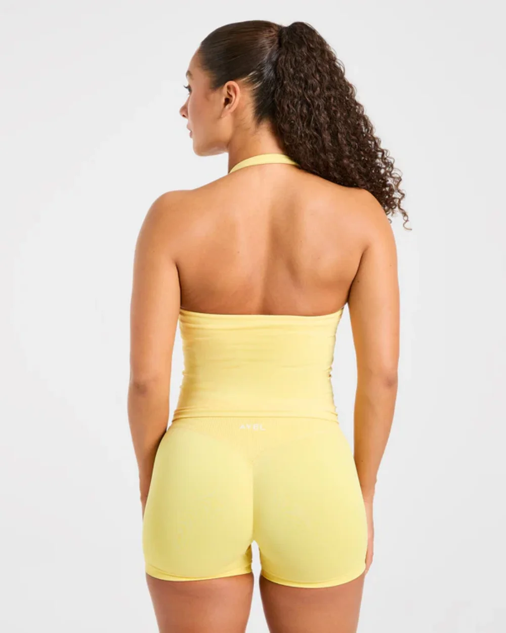 Conjunto de Top Halter y Sujetador Deportivo de Marca, Shorts Deportivos con Efecto Levanta Glúteos, Shorts Atléticos y Leggings Elásticos para Fitness