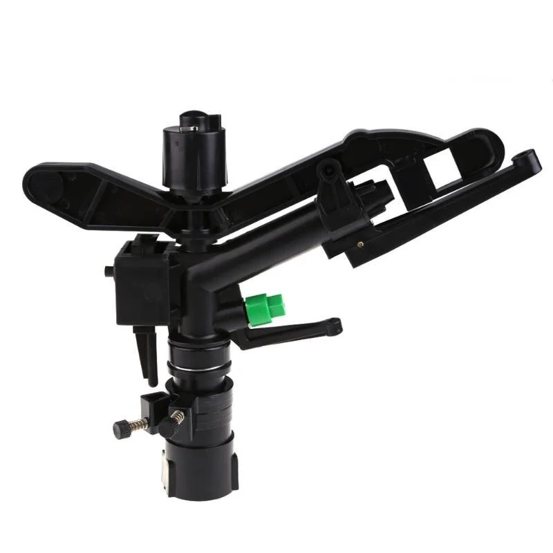 Sistema de riego por aspersión de impacto, Conector de 1 pulgada, para césped, agricultura, color negro, 1 unidad