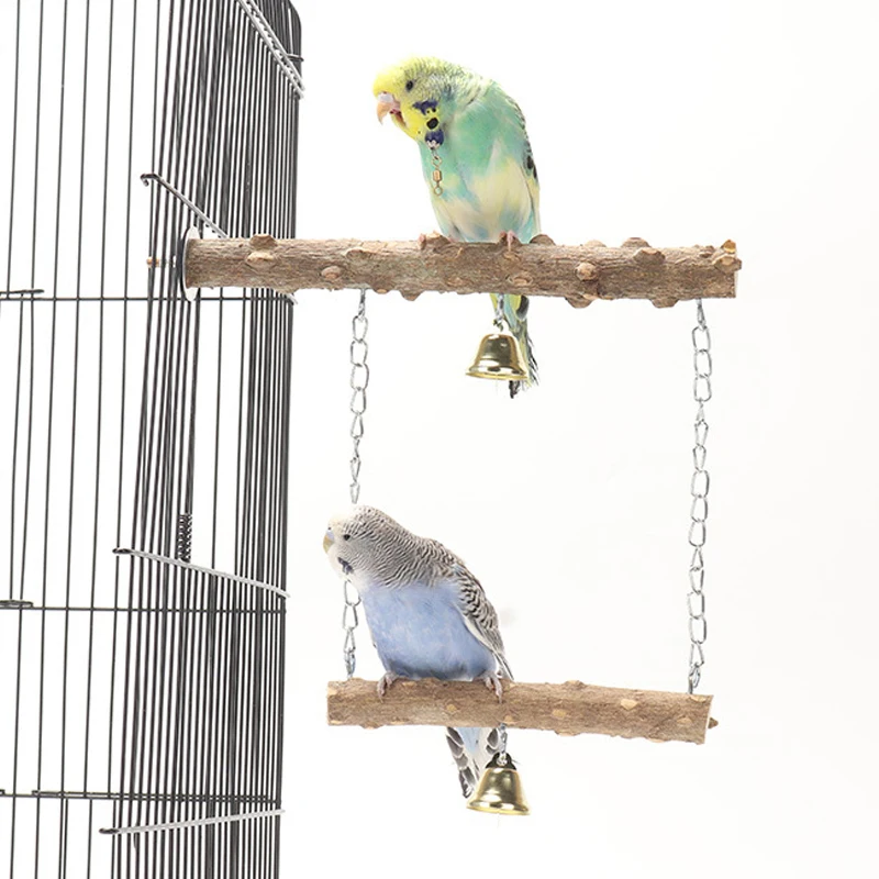 Soporte para loro de madera de pimienta, juguete de doble capa para pájaro, piel de tigre, garra, pico de molienda, soporte para jaula de pájaros, accesorios
