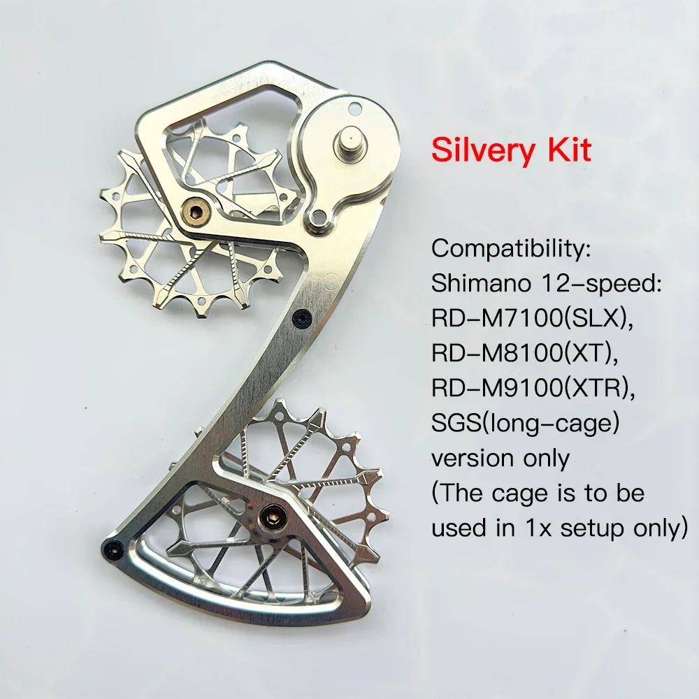 Ruedas de polea para desviador trasero de MTB, compatibles con desviadores Shimano de 12 velocidades, con rodamientos sobredimensionados para SLX XT XTR M7100 M8100 M9100 SGS