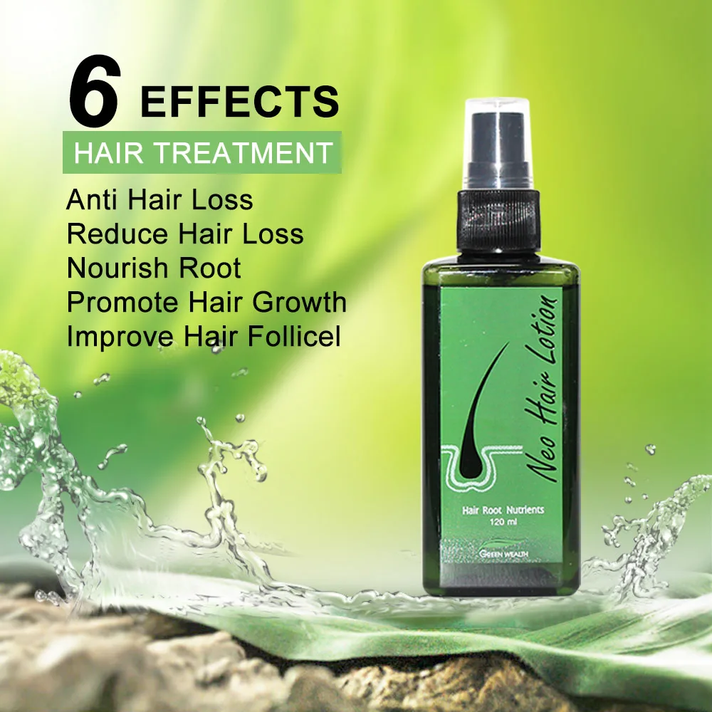 Loción Neo para el cabello, Tratamiento capilar de 120ml, nutrientes para Raíces del cabello, antipérdida, crecimiento de barba, Original de Tailandia, 5 uds.