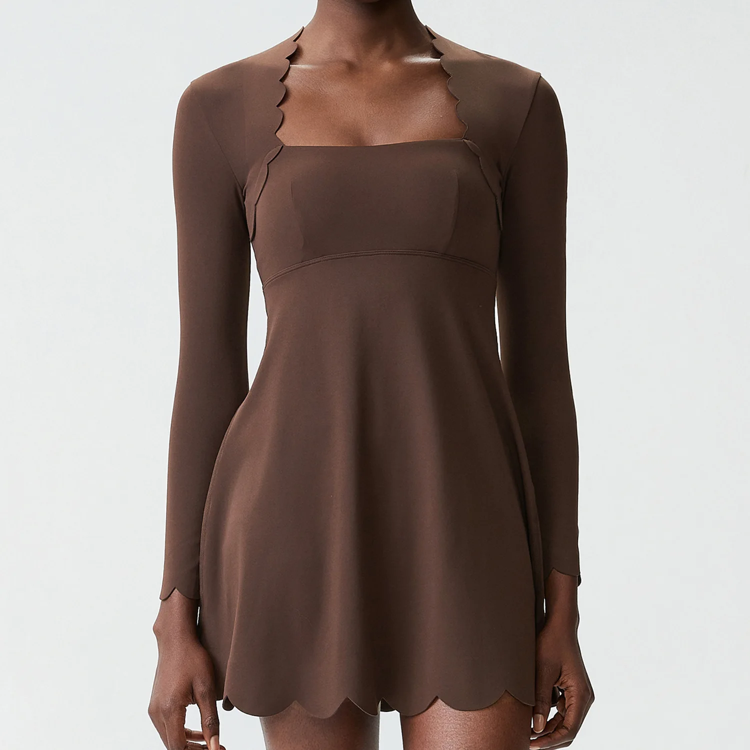 Falda Deportiva para Mujer, para Yoga y Tenis, de Color Sólido, para Correr al Aire Libre, Elástica, de Manga Larga, Transpirable, de Secado Rápido