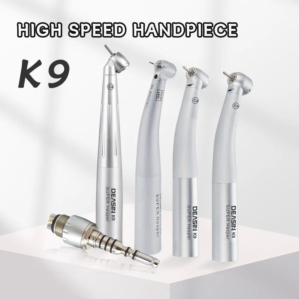 Torque Dental mini 45 grados Dental de alta velocidad de fibra óptica LED turbina pieza de mano para acoplador KAVO 6 agujeros herramientas de Material Dental