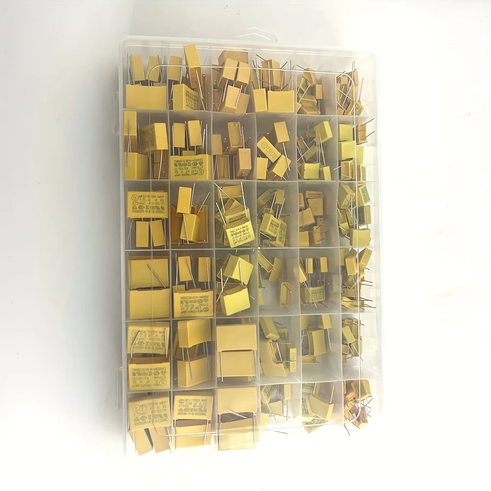 160PCS 18Values X2 Condensador de seguridad 275VAC 102K-225K 1NF ~ 2.2UF Kit surtido