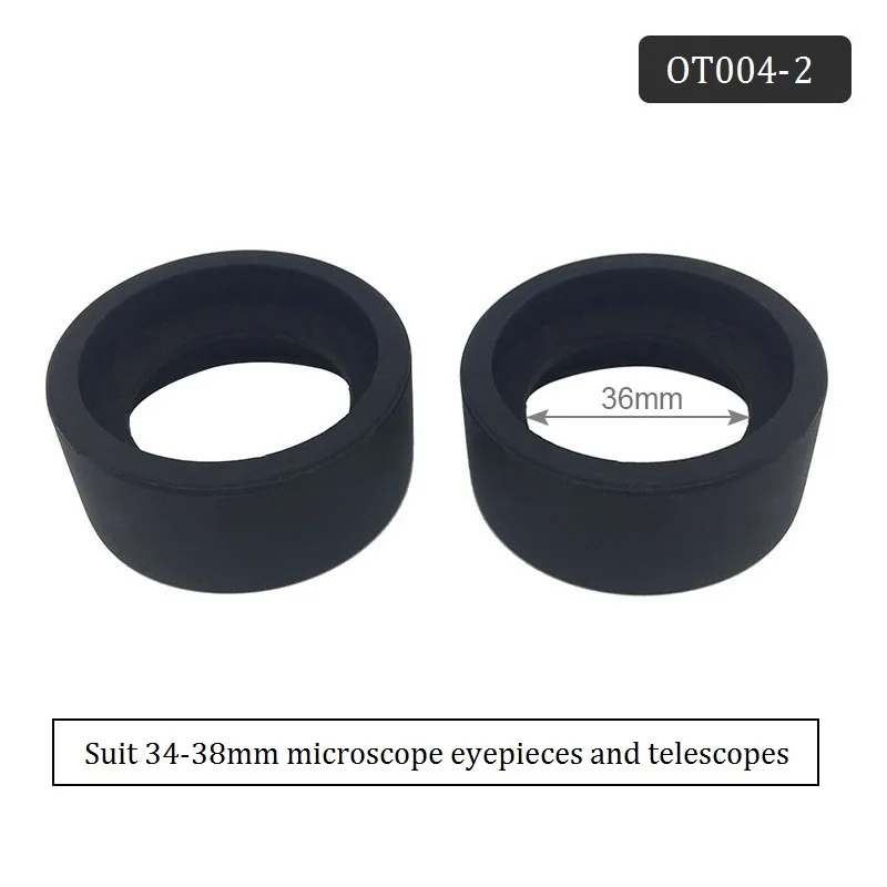 2 protectores de ojos de goma con diámetro interior de 36 mm para lentes de ojo de 34-37 mm para microscopio o telescopio