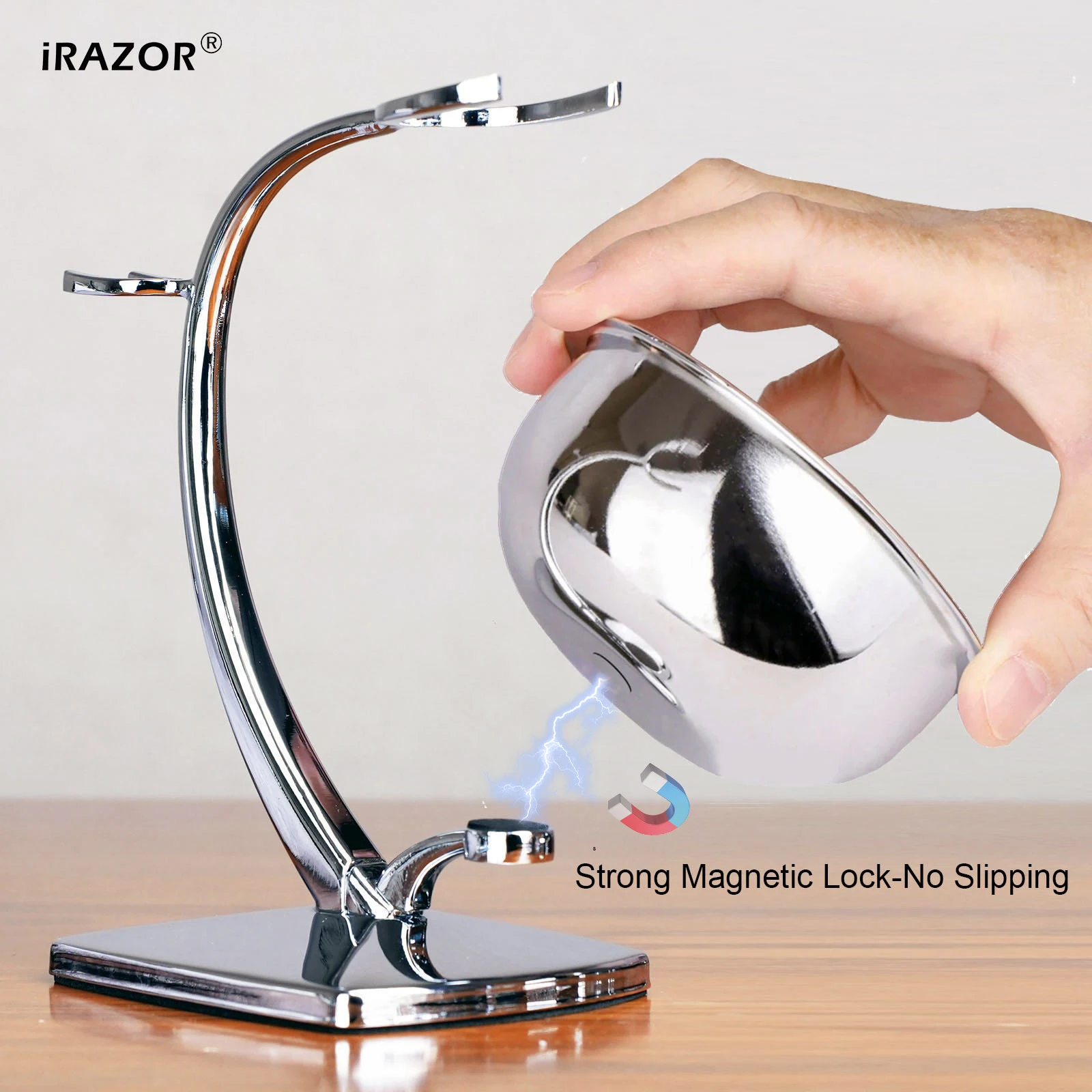 iRAZOR Classic - Kit de afeitado de seguridad de doble filo para hombre con 10 cuchillas, brocha de afeitar Silvertip, tazón y set de regalo para afeitado en húmedo