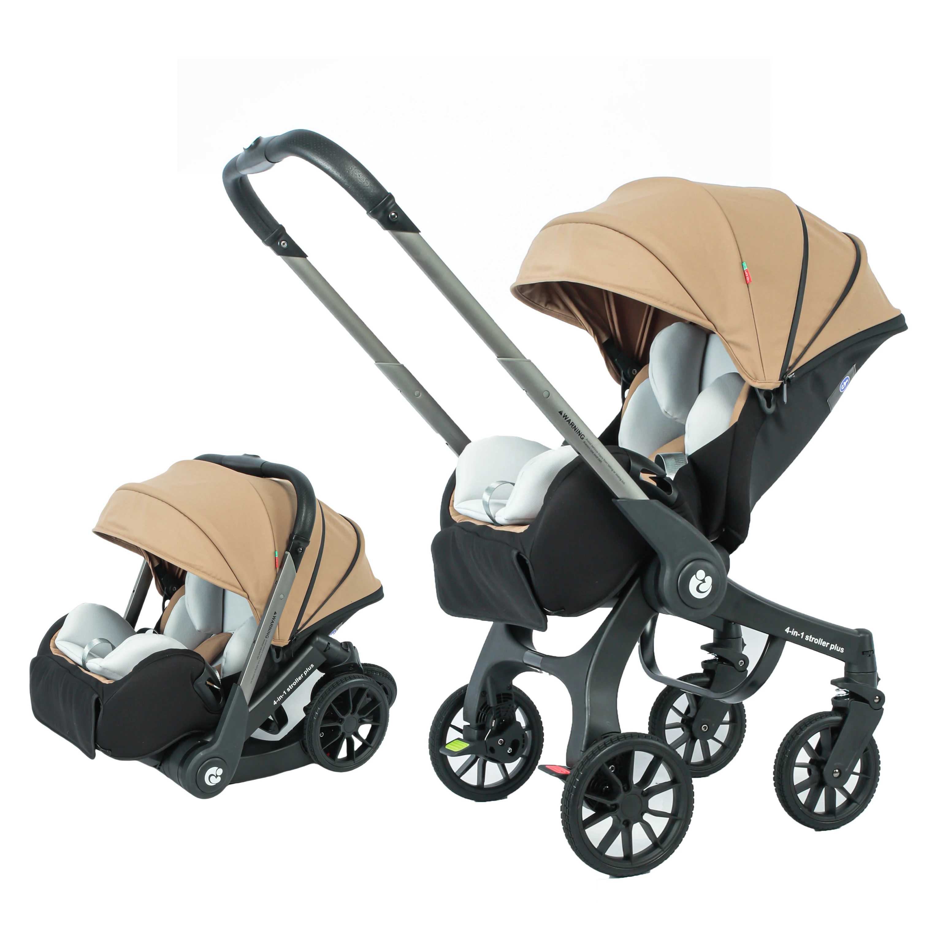 EN STOCK EN LA UE: Cochecito de Bebé 4 en 1 Multifuncional, Carrito de Bebé Recién Nacido Plegable Tipo Cesta, Asiento Ligero para Viaje, Cochecito con Asiento para Coche