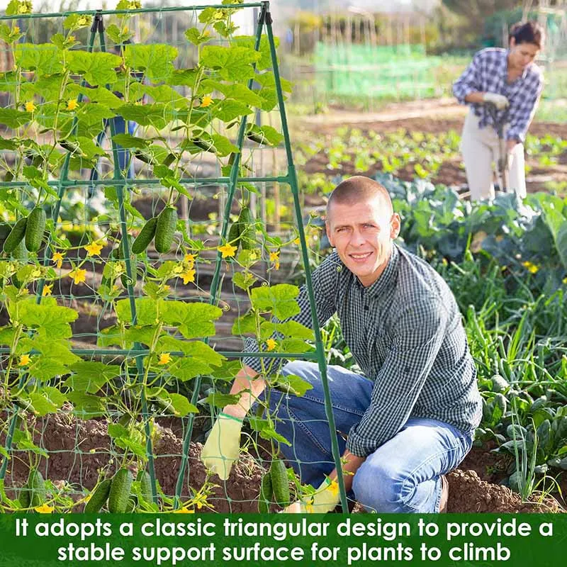 Kit de marco de escalada para plantas y verduras, marco en A para jardín, soportes para cultivo, apto para escalar, enrejado de pepino, tomates y uvas a prueba de herrumbre