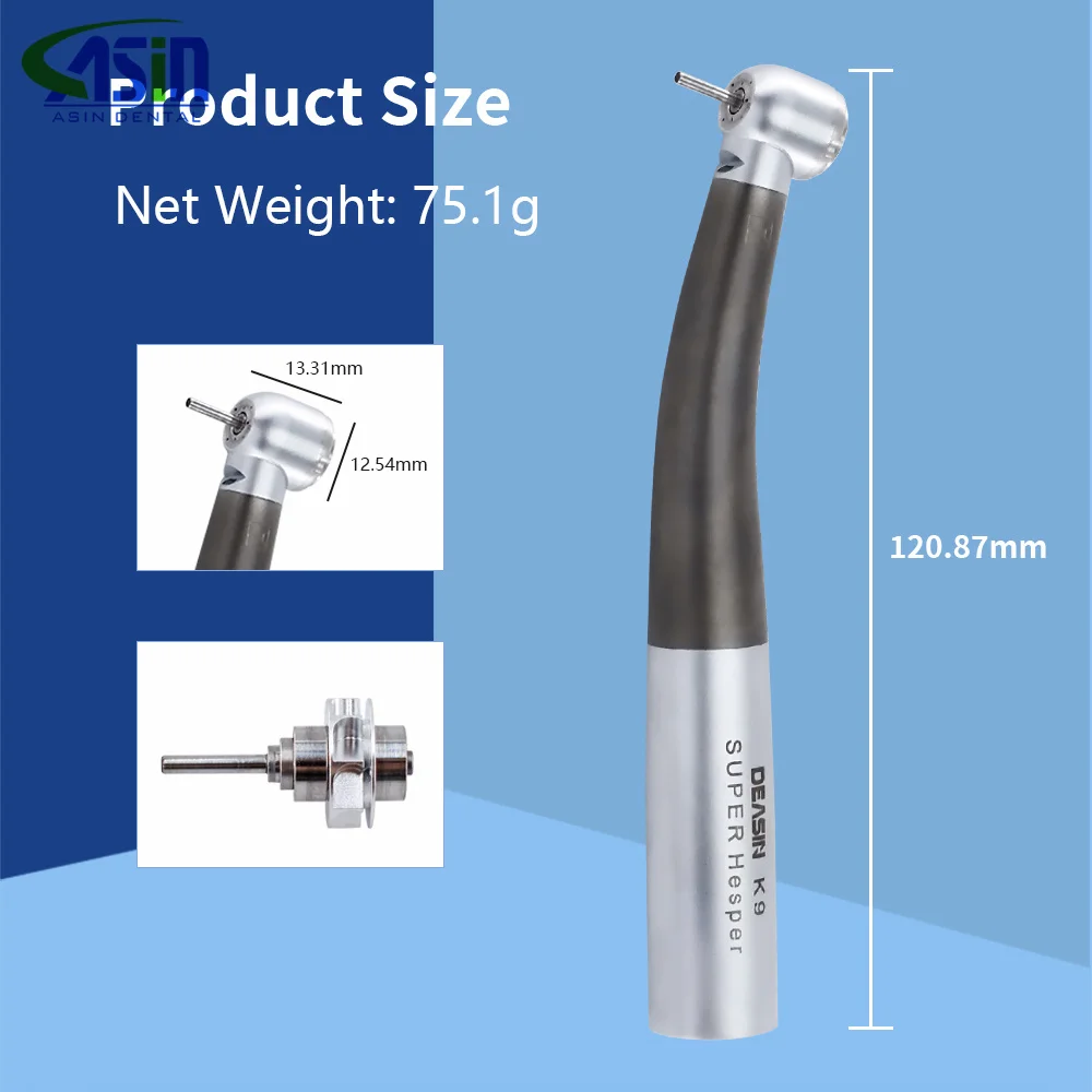 Pieza de mano Dental de aleación de titanio, cabezal de torsión de fibra óptica, turbina de aire, rodamiento de cerámica para KaVo 2/4/6, Conector de orificio, herramienta de dentista