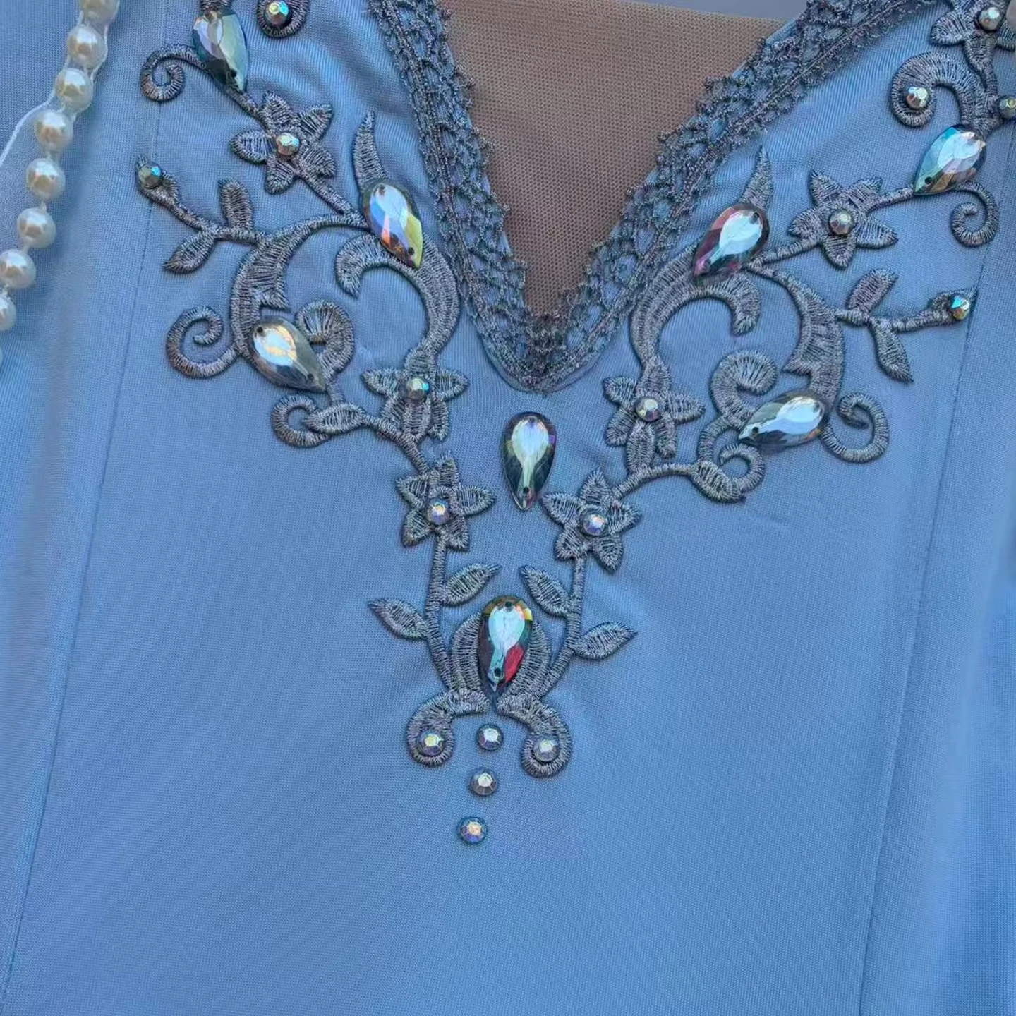 Vestido de Ballet Giselle con Lentejuelas y Bordado de Perlas Azules, Tutú Romántico Profesional, Falda de Tul, Disfraz para Adultos, Niñas y Mujeres