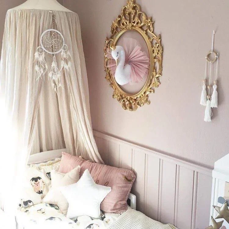 Muñeco de cisne de corona dorada, colgante de pared, decoración de habitación de niña, accesorios de fotografía de cumpleaños, relleno de Animal de cisne, regalo de decoración