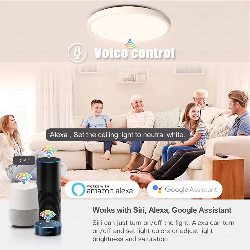 Tuya Wifi/Zigbee luz de techo RGBCW lámpara de techo Led sala de estar decoración del hogar lámpara inteligente para aplicación Smart Life Alexa Google Home