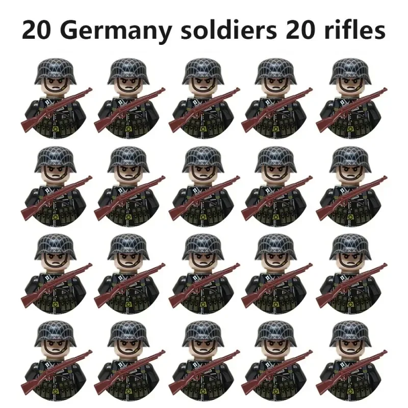 Bloques de construcción de personajes militares de varios estilos, bloques de construcción ensamblables DIY, juguetes de colección y regalos para niños