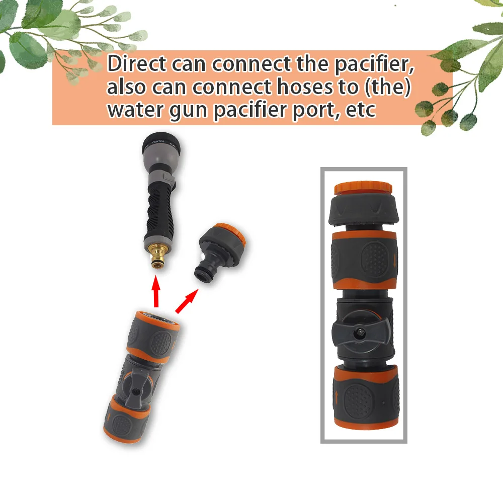 Válvula de encendido Y apagado de grifo de manguera de jardín, conector rápido de 16mm, 1/2 ", 3/4", 1 ", adaptador macho hembra, junta en Y para aspersor de pistola de agua de tubería de PE, 1 unidad