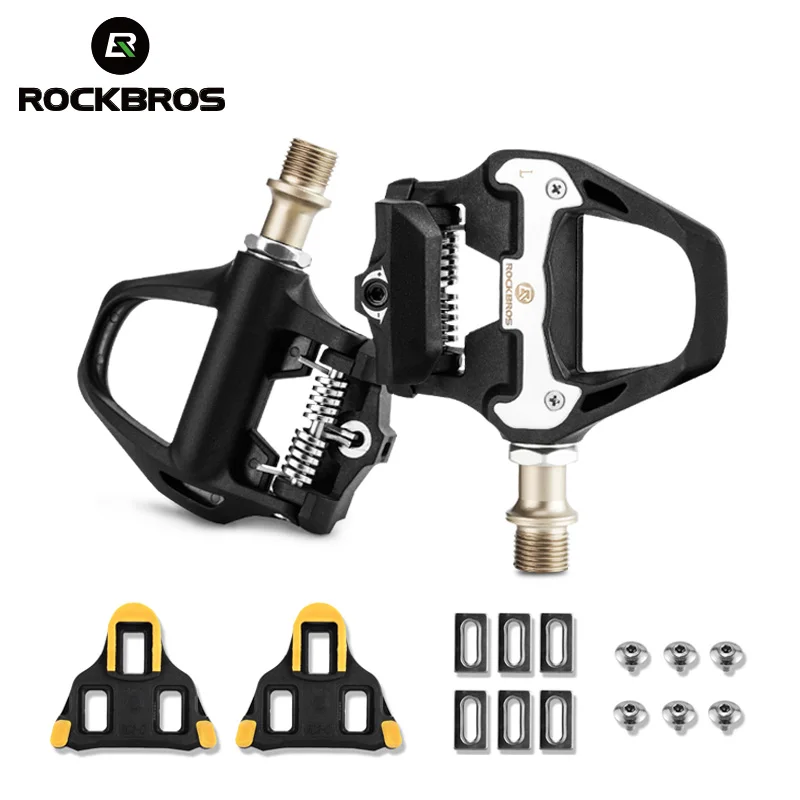 Pedal de bicicleta ROCKBROS SPD-SL, pedales autoblocantes para bicicleta de carretera, aleación de aluminio ultraligera, 2 piezas de bicicleta con rodamiento sellado