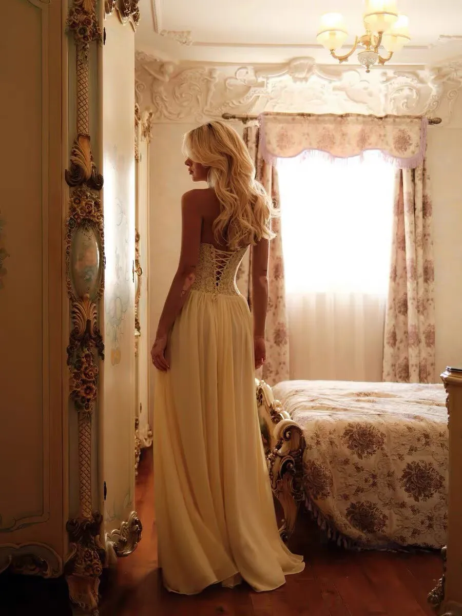 Vestido Largo Elegante de Gasa con Cuello Halter para Mujer, Vestidos Maxi Plisados con Corsé de Lujo, Vestidos Formales para Fiesta de Noche, Invitadas de Boda, Bailes de Graduación 2026