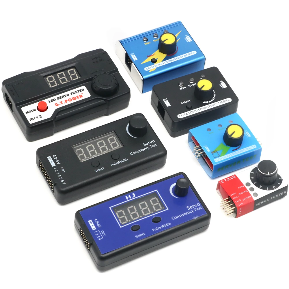 Probador de servo Digital/probador de consistencia ESC Medición del engranaje de dirección para FPV RC helicóptero avión coche Servo probador herramienta
