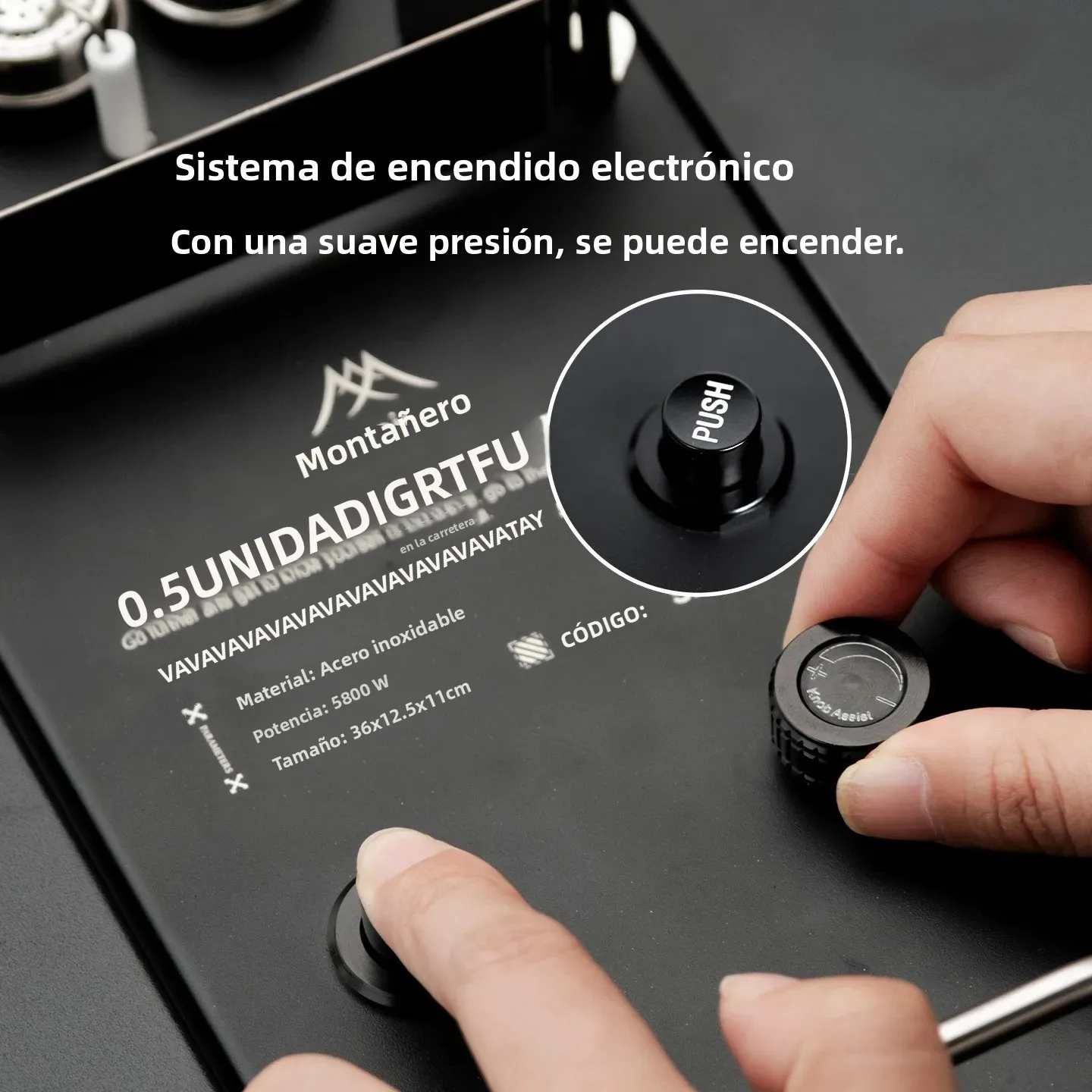 Estufa de Gas IGT de Media Unidad, 5800W de Alta Potencia, Placa de Quemador IGT de Acero Inoxidable, Plegable, para Camping, Barbacoa, Estufa de Sobremesa