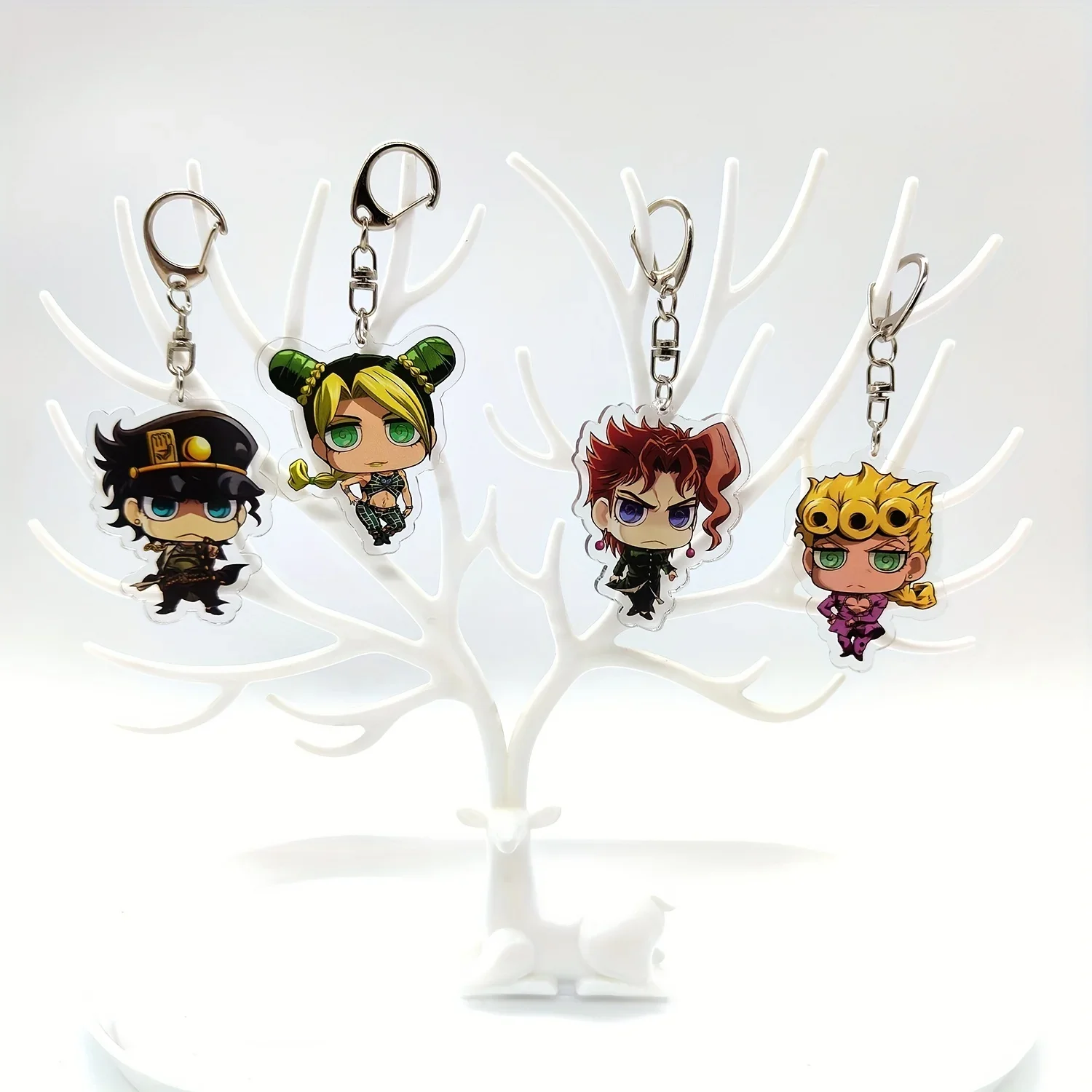 5/8 unids/set Anime JOJO Bizarre Adventure llavero para accesorios lindo bolso colgante llavero acrílico dibujos animados al por mayor