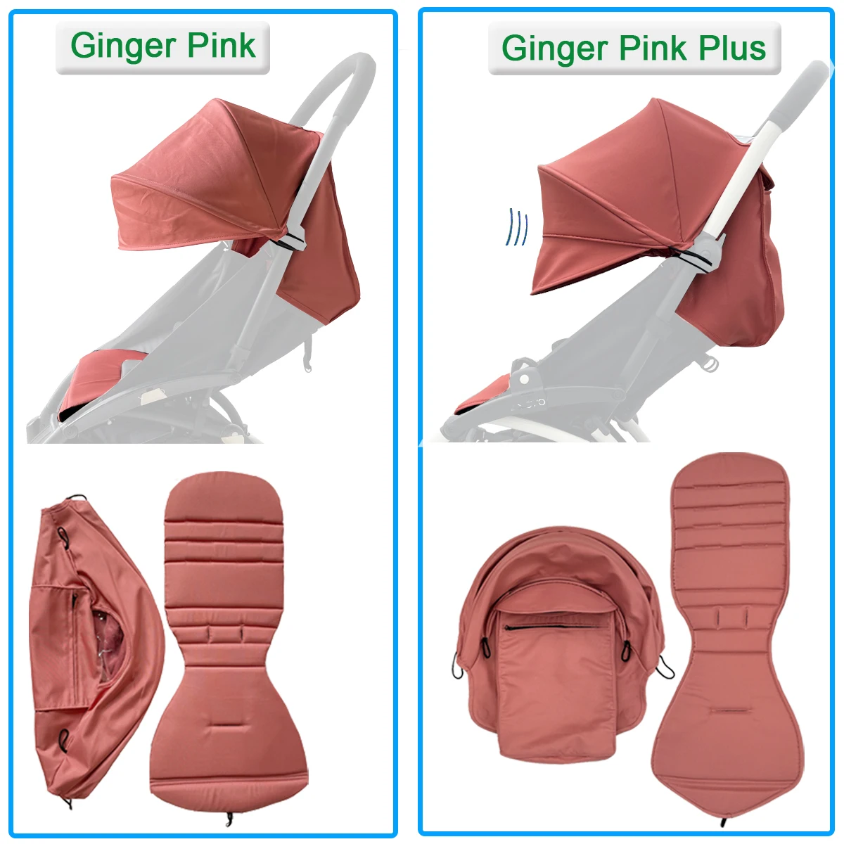 Juego de ropa de repuesto para cochecito MomTan para cochecitos YOYO, YOYO +, YOYO2, tela Original 1:1 de doble capa impermeable