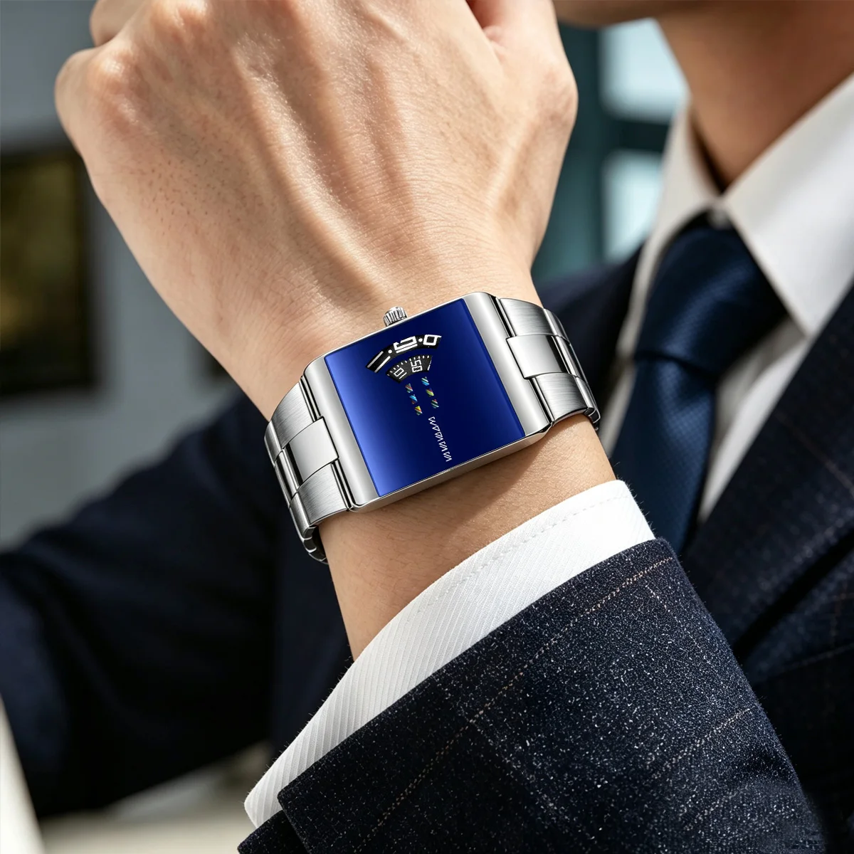 Relojes para hombre, reloj de cuarzo de marca original, relojes deportivos de acero inoxidable informales a la moda, resistentes al agua, de lujo, reloj informal de negocios
