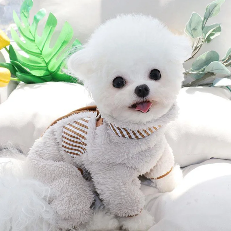 Traje de Invierno para Mascotas con Hebilla, Ropa Abrigada para Perros Pequeños, Yorkshire, Shih Tzu, Overol para Mascotas