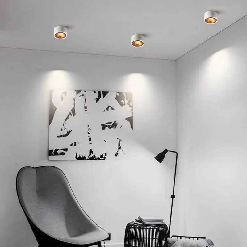 Luz LED regulable de montaje en superficie, foco COB, luz de techo, 7W, 10W, 12W, 15W, luz de montaje en superficie redonda, 110V, 220V