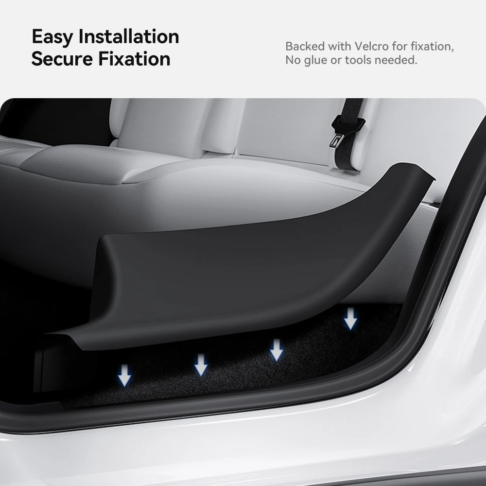 YZ para Tesla Model Y Juniper 2021-2025 cubierta de protección de pista de asiento delantero de coche umbral de puerta trasera placa antipatadas decoración Interior