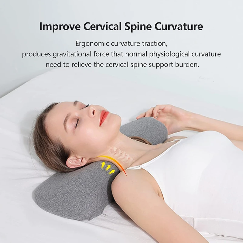 Almohada cervical, almohada de contorno de espuma viscoelástica, almohadas de cama para dormir lateral, almohada ortopédica ergonómica para dormir, almohada para el cuello