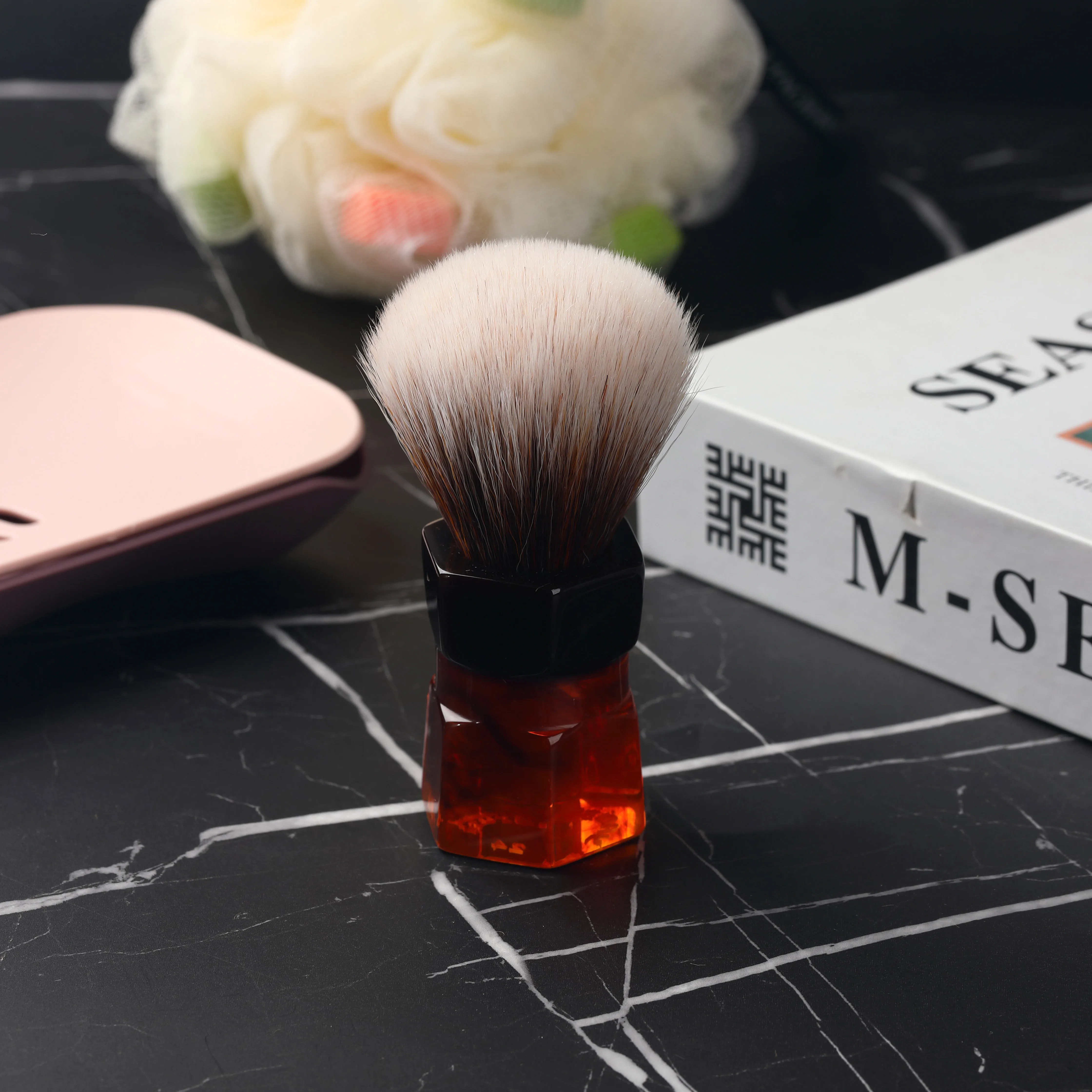 YAQI-brocha de afeitar de pelo sintético para hombre, 24mm, Moka Express