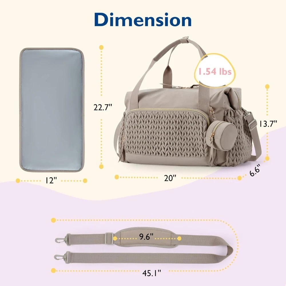 Bolsa de Pañales Mommore, Bolsa de Viaje de Gran Capacidad, Bolsa de Hospital para Parto, Bolsa de Bebé para Parto
