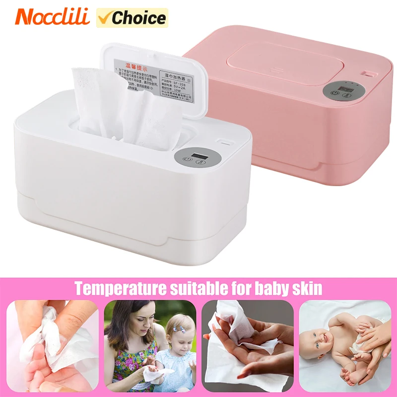 Calentador de toallitas para bebé con pantalla LED, dispensador de toallas húmedas, carga USB portátil, calentador de toallitas para bebé, caja calefactora para servilletas, uso doméstico/coche