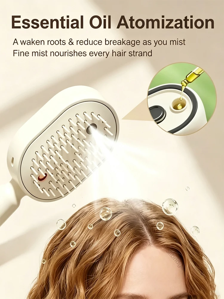 Cepillo para cabello encrespado, peine pulverizador de masaje multifuncional, cepillo para masaje del cuero cabelludo, alisador de cabello encrespado, regalos para mujeres