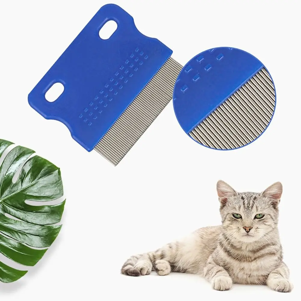 Cepillo de Metal fino para eliminar el pelo de las mascotas, rastrillo de pulgas para perros y gatos, peine para eliminar piojos y huevos