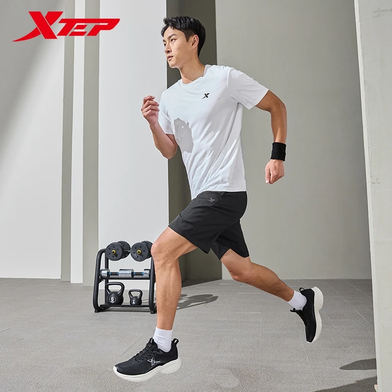 Xtep-traje deportivo de manga corta para hombre, traje deportivo de secado rápido, Tops y pantalones para exteriores que absorben el sudor, 876229A70176