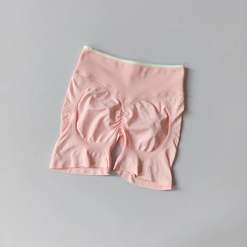 Pantalones Cortos Deportivos de Mujer para Gimnasio, Fitness, Ciclismo, Yoga, Correr, de Cintura Alta, con Efecto Scrunch Butt, Sin Costuras, Ajustados para Entrenamiento