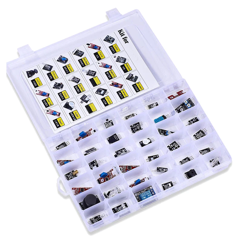 Para arduino 45 en 1 módulos de sensores Kit de inicio mejor que el kit de sensores 37 en 1 Kit de sensores 37 en 1 para UNO R3 MEGA2560