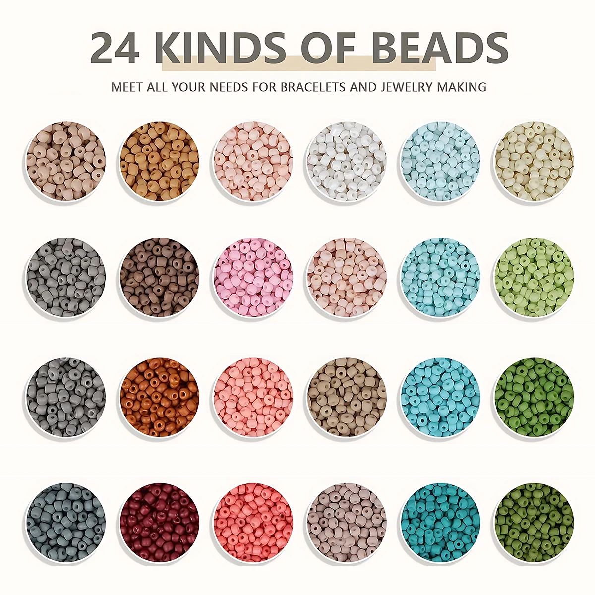 Kit de cuentas DIY de semillas de 24 colores y 3mm, kit para hacer pulseras de la amistad, kit de enhebrado para niñas, ideas de regalos para fiestas de cumpleaños navideñas