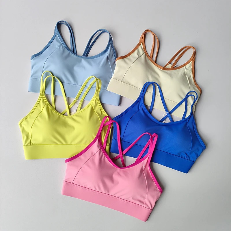 Sujetador deportivo para mujer, Top Push Up Fitness fijo con almohadilla, sujetador de Yoga, ropa interior, Tops deportivos, sujetadores para actividades, chaleco para correr, ropa de gimnasio