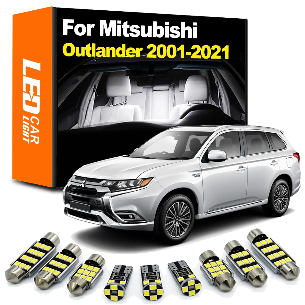 Zoomsee LED Interior para Mitsubishi Outlander 1, 2, 3 I II III 2001-2017 2018 2019 2020 2021 Canbus bombilla de coche Kit de luz de mapa de cúpula