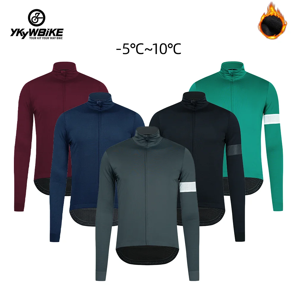 Chaqueta de ciclismo de invierno Ykywbike, abrigo cálido de forro polar para exteriores, chaqueta térmica para bicicleta, jersey de ciclismo MTB, cortavientos impermeable, 5 colores.
