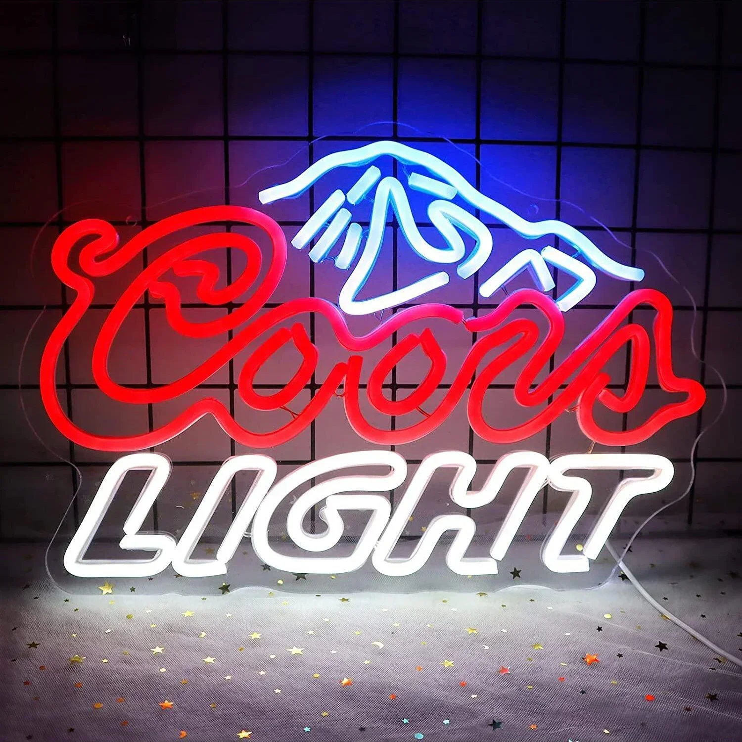 Coors-letrero de neón de cerveza ligera con diseño de logotipo de montaña para el hogar, Bar, hombre, cueva, decoración de pared de salón, iluminación vibratoria, regalo único